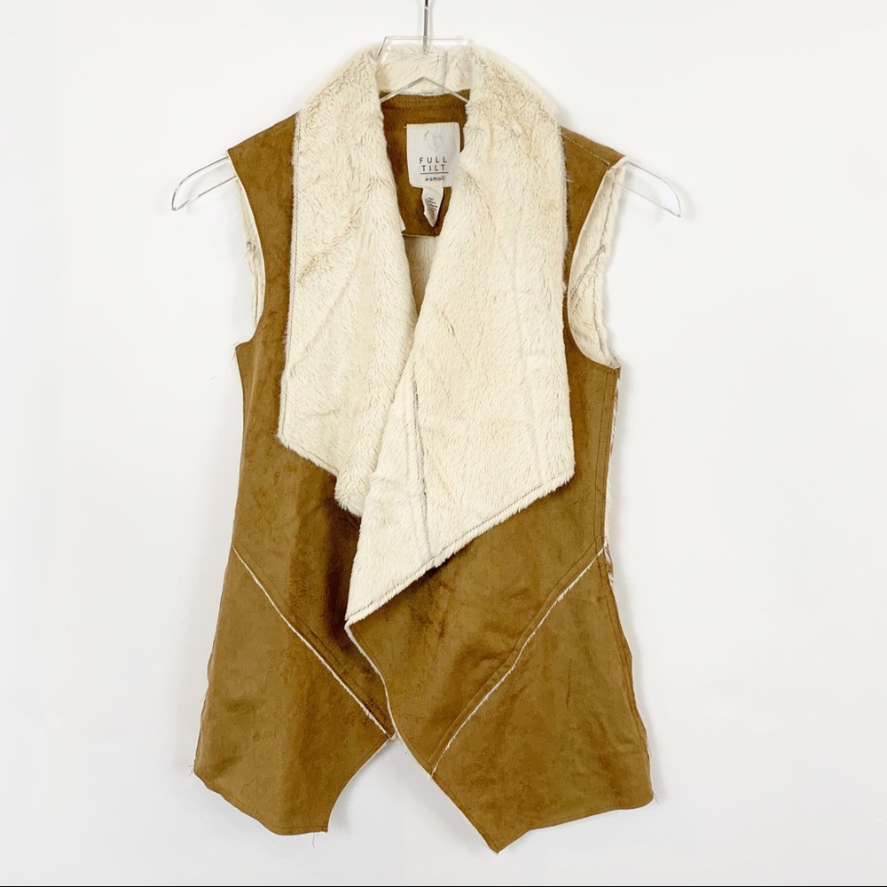 Full Tilt Faux Suede/Fur Vest XS